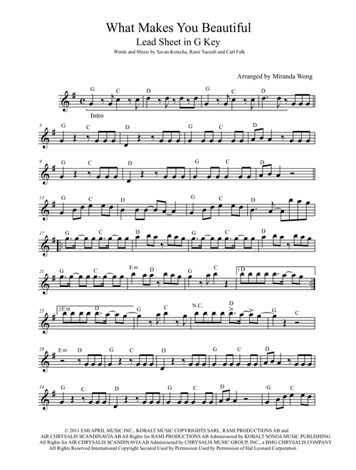 What Makes You Beautiful (Arr. Miranda Wong) - One Direction (Small Ensemble)