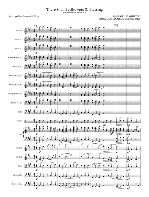 There Shall Be Showers Of Blessing (Arr. Preston D. King) - Daniel W. Whittle, Ezekiel 34:26 (Orchestra)
