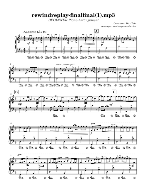 rewindreplay-finalfinal(1).mp3 - Rewind, Replay | BEGINNER Piano Arrangement