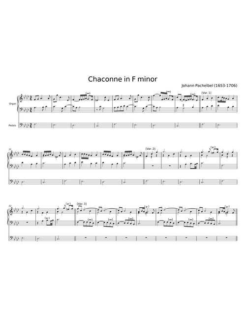 Chaconne in F minor, P.43 - Johann Pachelbel