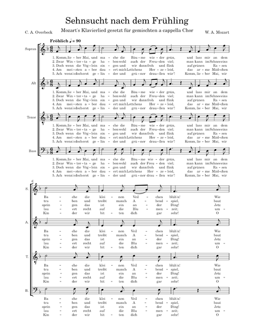 Sehnsucht nach dem Frühling, K.596 – Wolfgang Amadeus Mozart