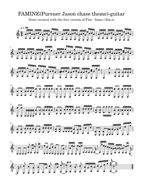FAMINE( Pursuer Jason chase theme, guitar) Forsaken