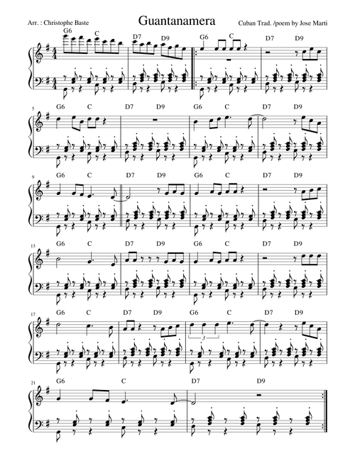 Guantanamera - Piano