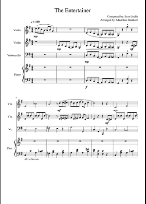 Sheet Music For The Entertainer For Piano By Scott Joplin In