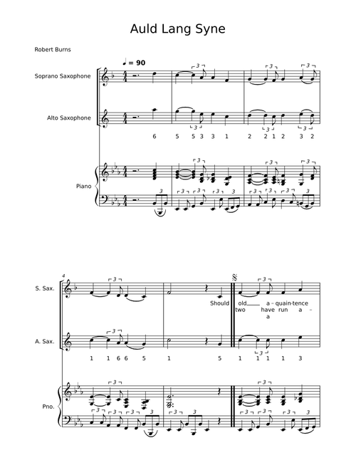 Auld lang syne – Robert Burns (Saxophone Duet)