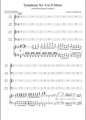 Beethoven – Symphony No. 9 – Op. 125 Sheet Music for Soprano, Alto