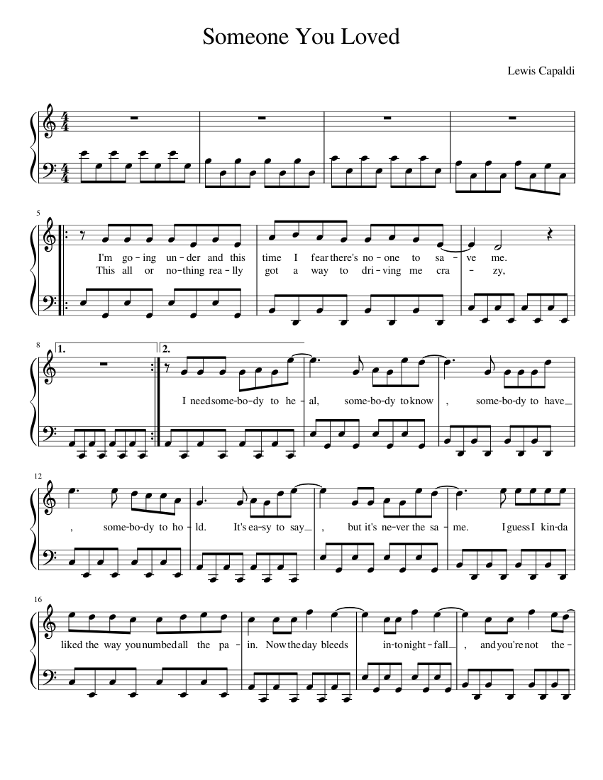Someone you loved simple piano store