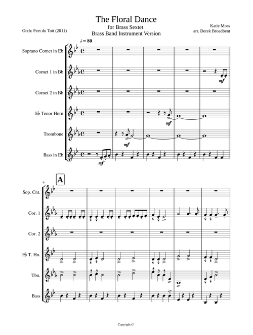 The Floral Dance - Katie Moss, arr. Derek Broadbent (Sextet) Brass Band Instruments