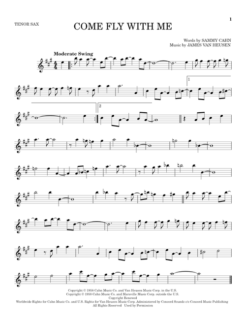 Come Fly With Me - Frank Sinatra (Tenor Sax Solo)