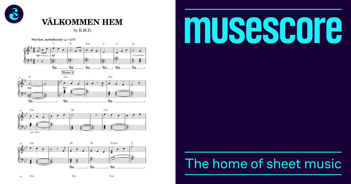 Välkommen hem - E.M.D. Sheet music for Piano (Solo) Easy | Musescore.com