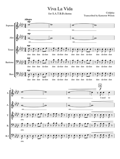 Viva La Vida acapella
