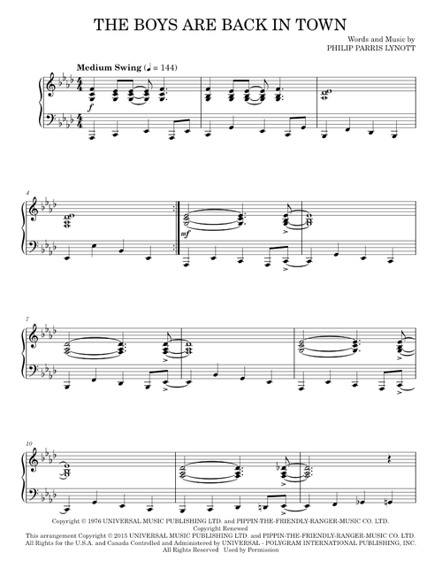 The boys are back in town - Thin Lizzy (Piano Solo)