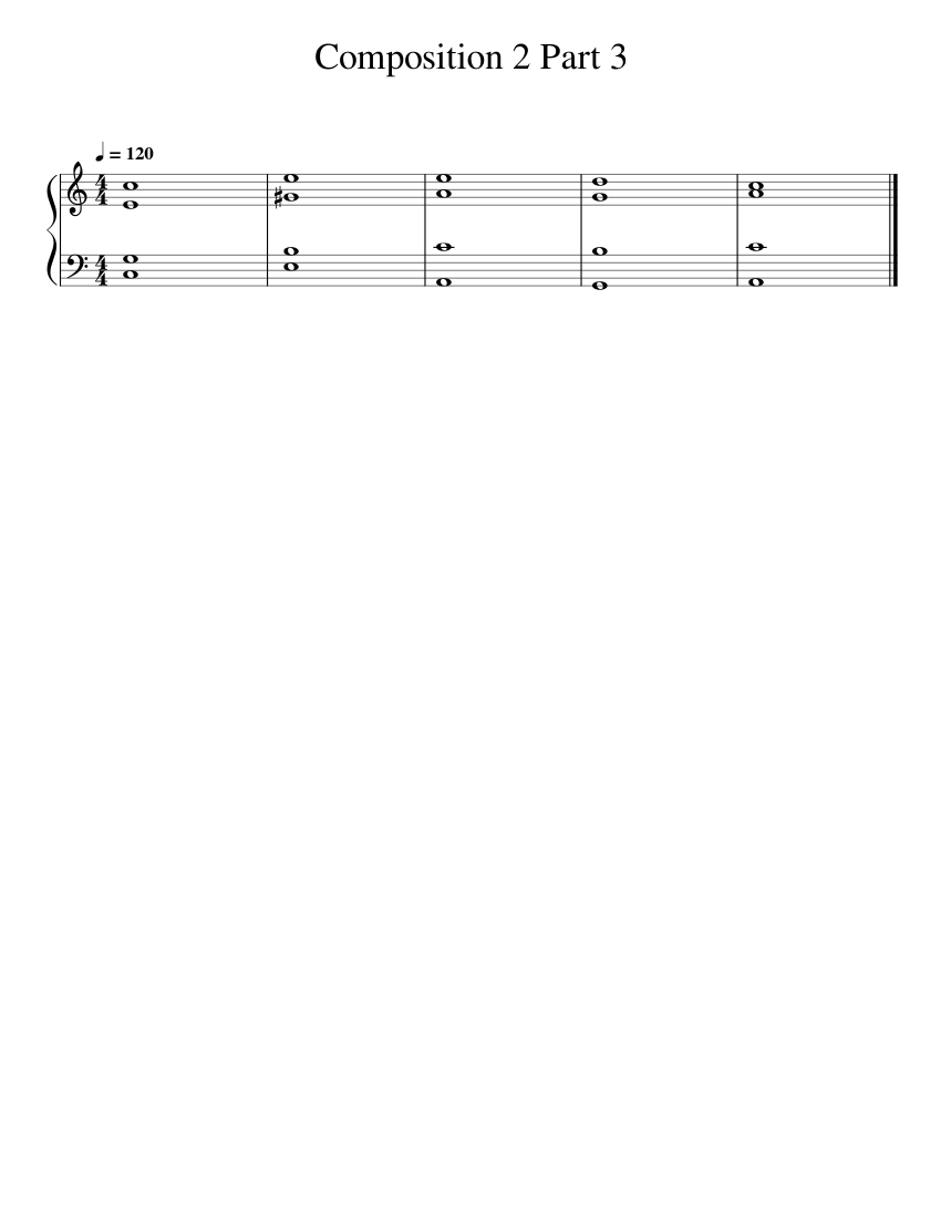 Composition 2 Part 3 Sheet music for Piano (Solo) Easy | Musescore.com