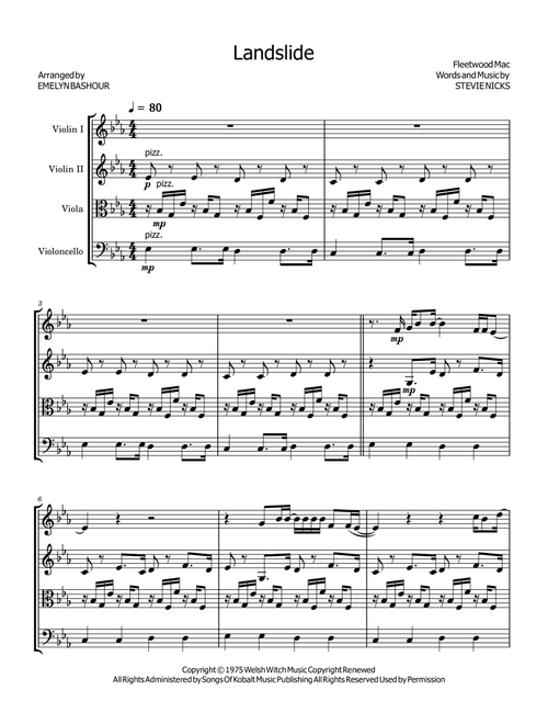 Landslide (Arr. Emelyn Bashour) - Fleetwood Mac (String Quartet)