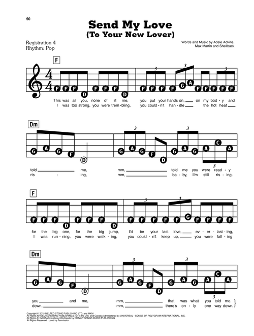 Send My Love (To Your New Lover) - Adele (E-Z Play Today)