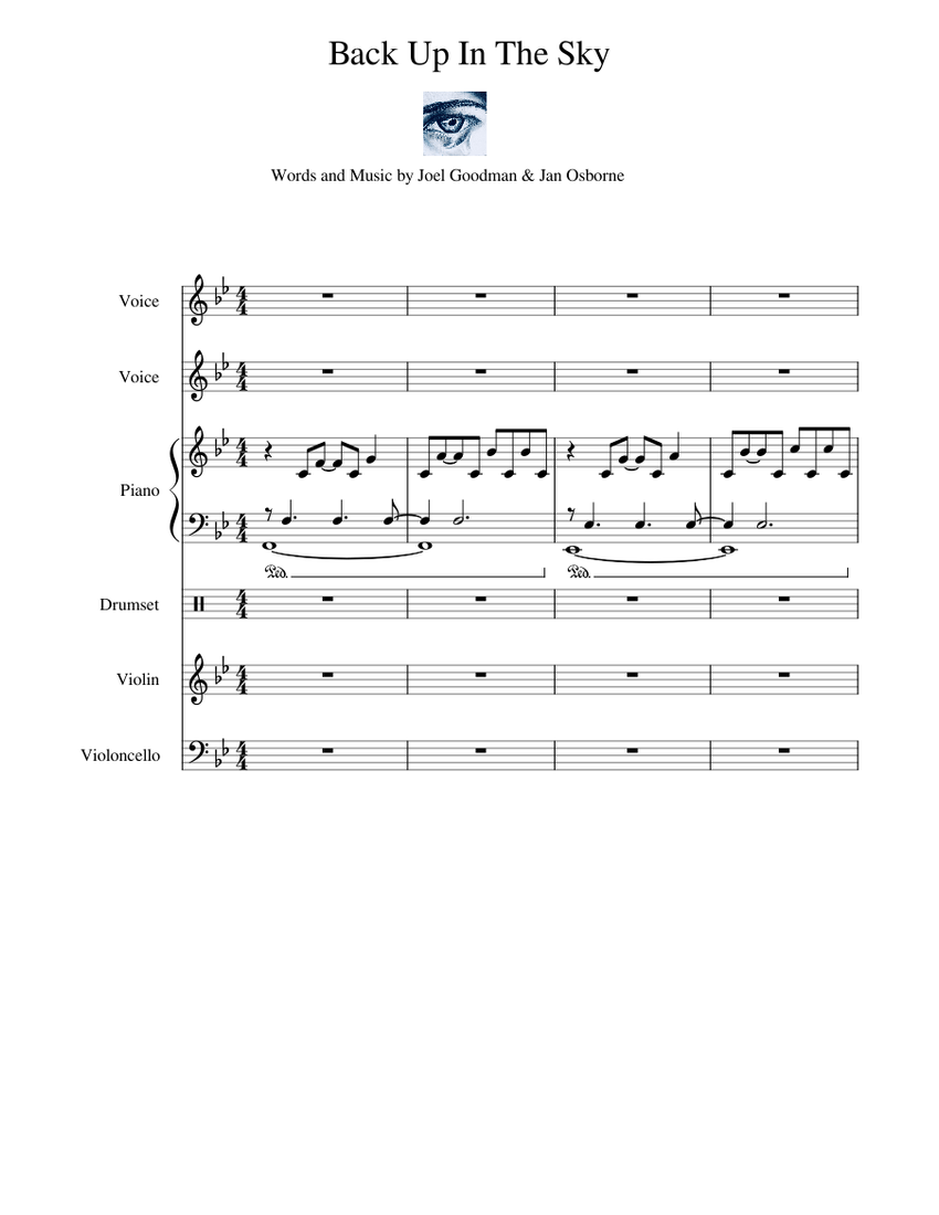 Flying in the sky Sheet Music for Piano, Vocals, Violin, Cello & more ...