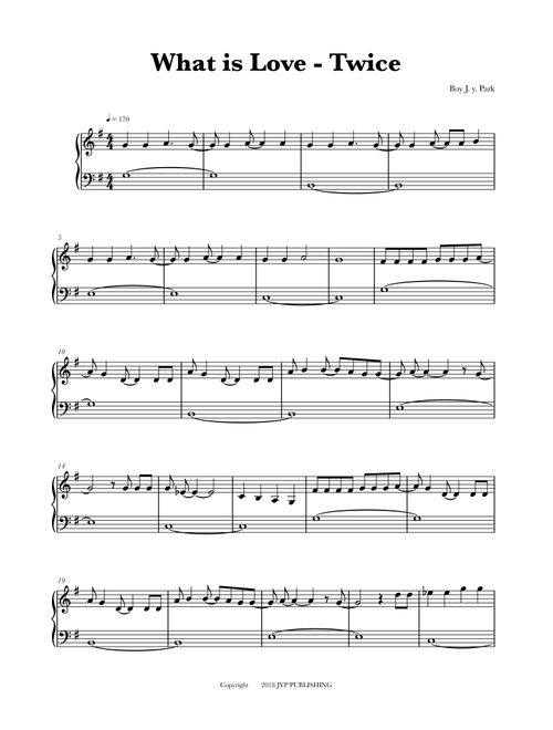 What Is Love (Arr. Glauco Fernandes) - Twice (Easy Piano)