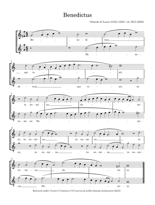 Benedictus – Orlande de Lassus (Orlando di Lasso)