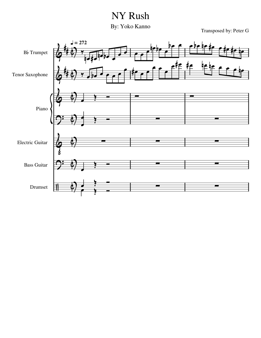 Cowboy Bebop NY Rush (WIP) Sheet Music for Piano, Saxophone Cowboy Bebop NY Rush (WIP) Sheet Music for Piano, Saxophone