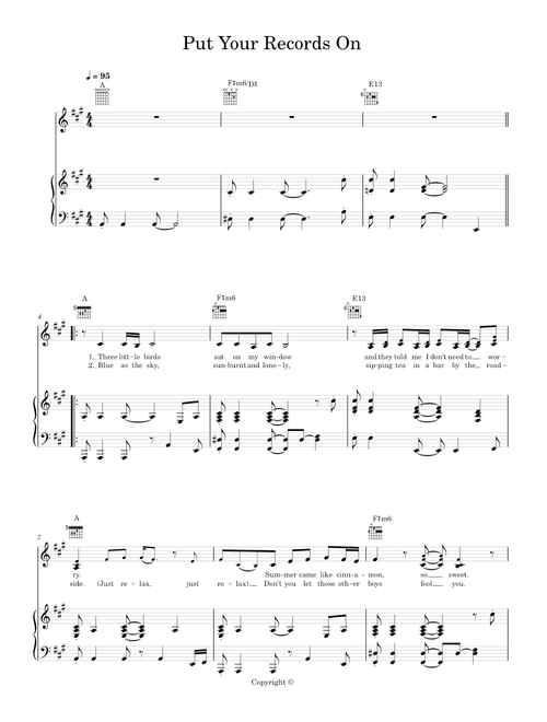 Put your records on - Corinne Bailey Rae (Piano-Voice)