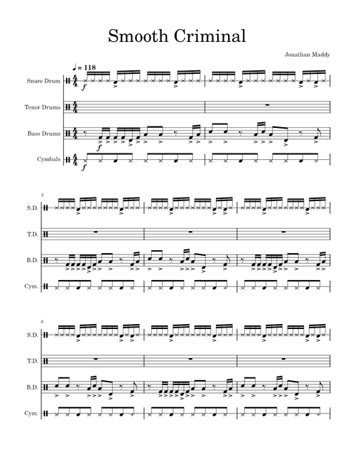 Smooth criminal drumline cadence