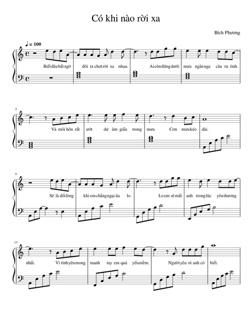 Có khi nào rời xa – Tiên Cookie (Piano easy)
