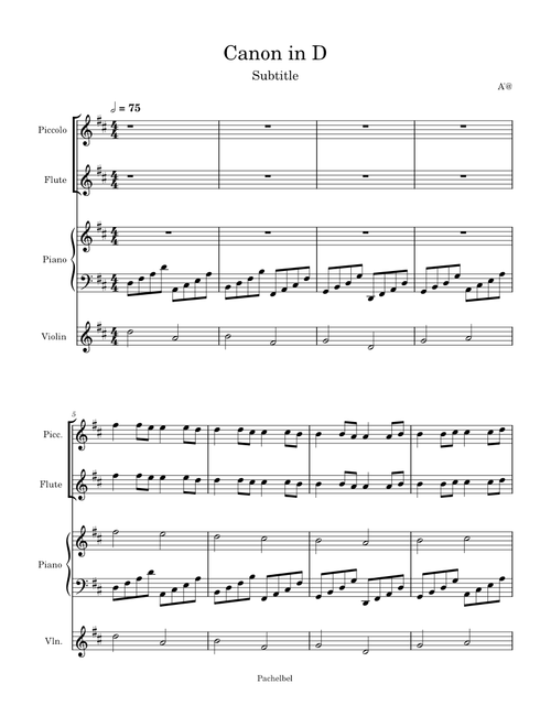 Canon in D major, BWV 1086 – Johann Sebastian Bach Canon in D