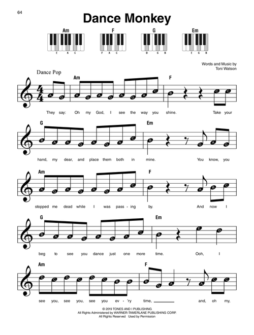 Dance Monkey - Tones And I (Super Easy Piano)