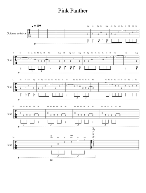 Pink_Panther-tablatura