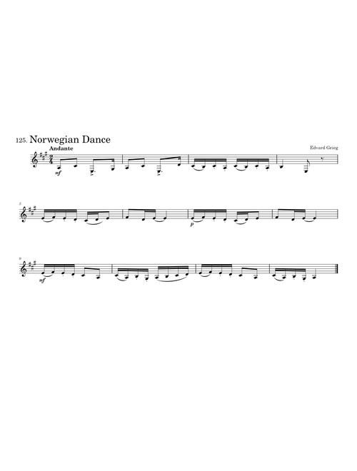 Norwegian Dance (Octave Lower)