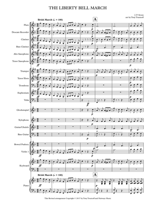 Liberty Bell March (Mixed Ensemble) (Arr. Tony Tournoff) - Sousa (Large Ensemble)