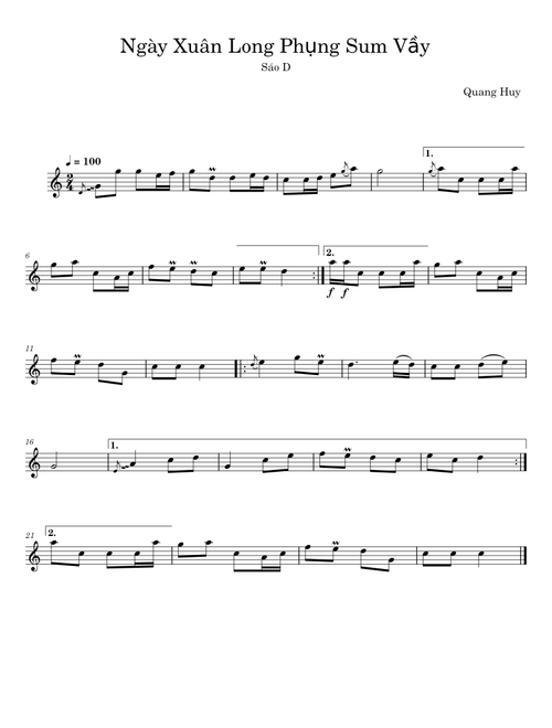 Ngày Xuân Long Phụng Sum Vầy - Quang Huy