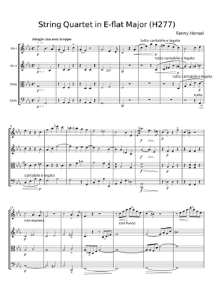 String Quartet in E-flat major Op.277 – Fanny Hensel Sheet Music for ...