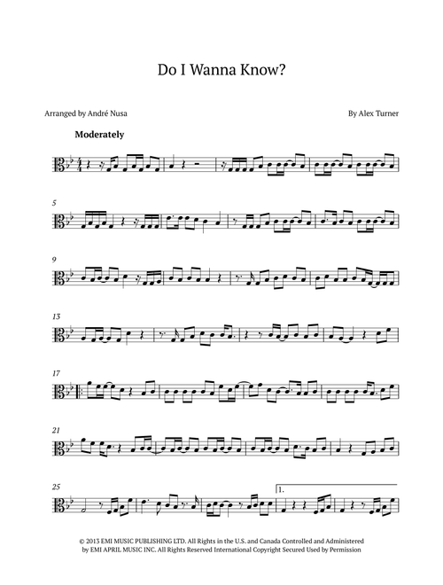 Do I Wanna Know? (Arr. André Nusa) - Arctic Monkeys (Viola Solo)