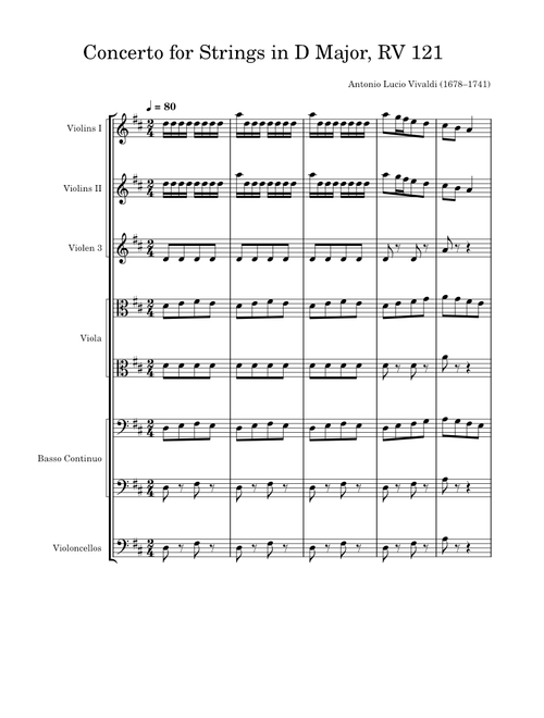 Concerto for Strings in D major, RV 121 – Antonio Vivaldi VivaldiConcerto For Strings In D Major RV 121 LAATSTE DEEL
