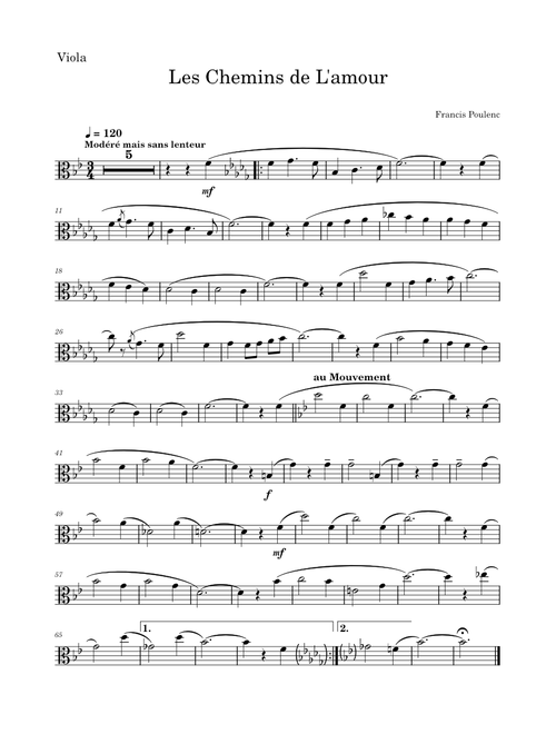 Poulenc Les chemins de l'amour