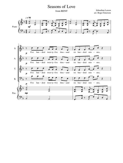 Seasons of Love--SATB