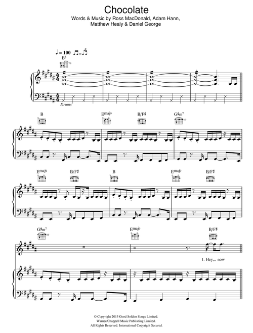 Chocolate - The 1975 (Piano-Vocal-Guitar (Piano Accompaniment))