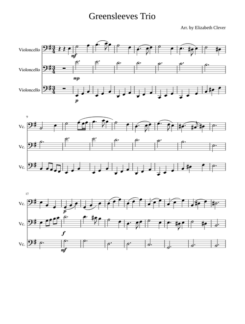 Greensleeves Cello Trio