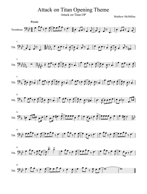Attack on Titan Main Theme- Trombone