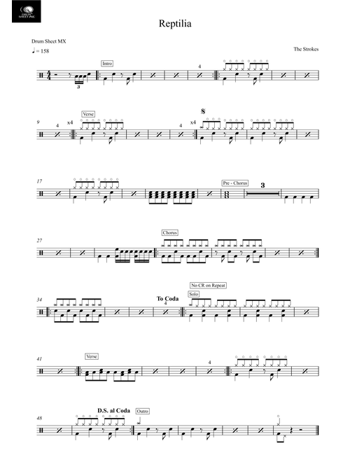 Reptilia (Arr. Drum Sheet MX) - The Strokes (Drums)