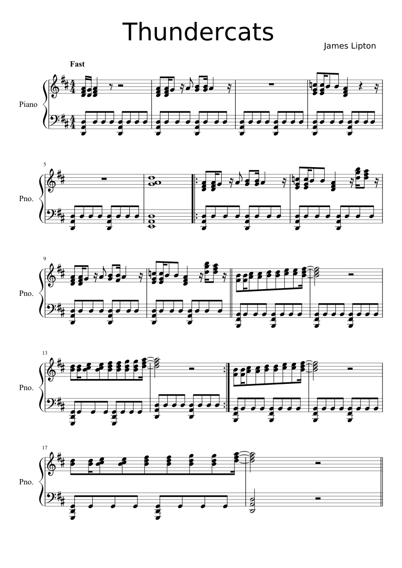 Thundercats Theme Sheet music for Piano (Solo) 