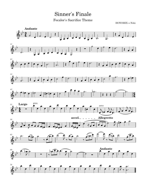 Sinner's Finale – HOYO-MiX (solo violin)