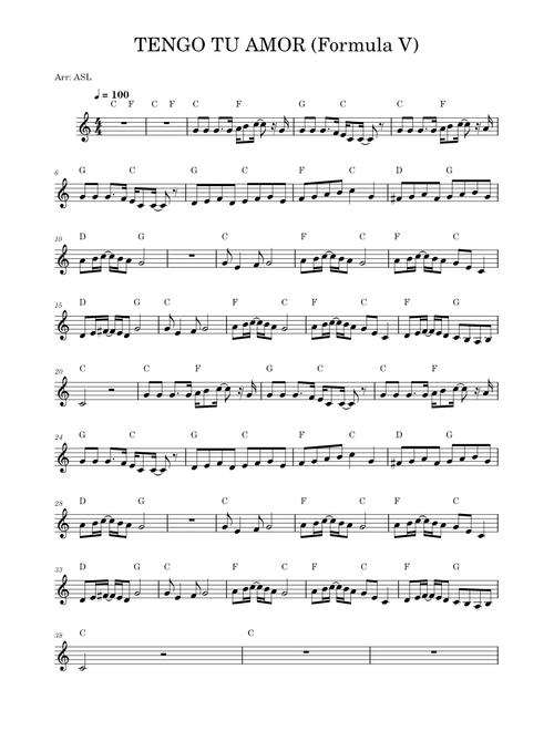 TENGO TU AMOR – Formula V
