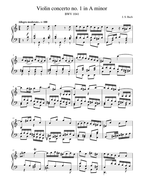 Bach Violin Concerto in A minor BWV 1041