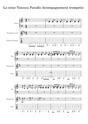ヴァネッサ パラディ ヴァリアシオン 楽譜 La seine – Vanessa Paradis Sheet Music for Piano, Saxophone alto