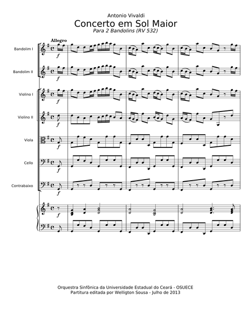 Concerto for 2 Mandolins in G major, RV 532 - Antonio Vivaldi