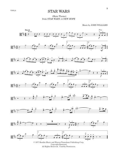 Star Wars (Main Theme) - John Williams (Viola Solo)
