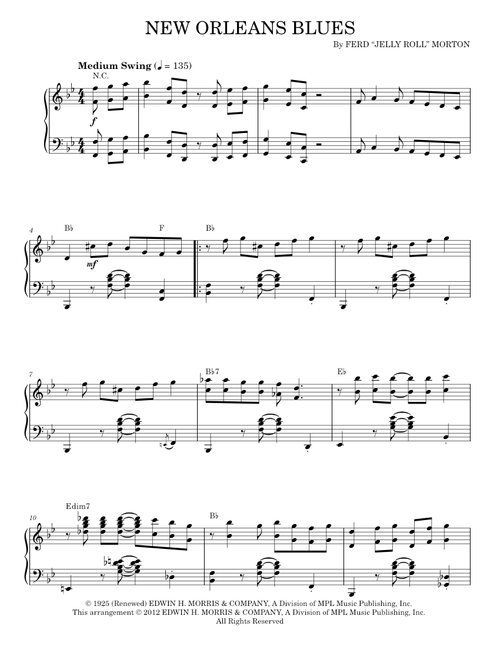 New Orleans Blues - Jelly Roll Morton (Piano Solo)