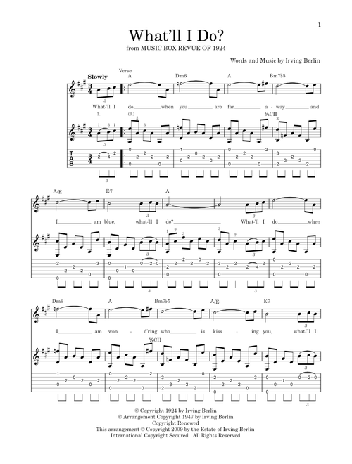 What'll I Do - Irving Berlin, Bobby Scott (Solo Guitar)